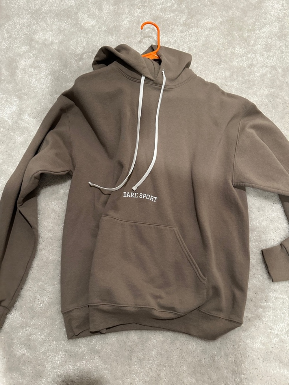 Darc Sport Men's Brown Pullover Hoodie with White Drawcords
